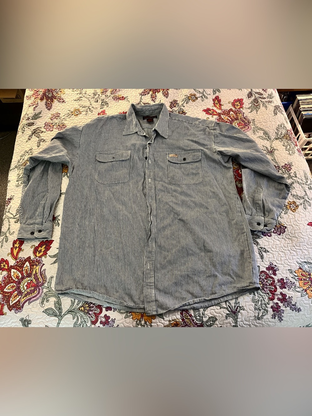 Vintage Five Brothers Denim Workwear Tshirt 3XT Longsleeve Blue Excellent